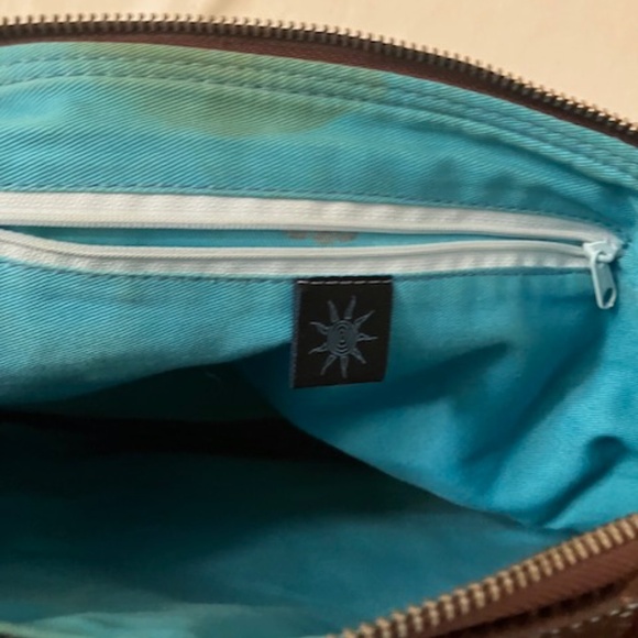 GABS Brown Patchwork Pony Fur  Fabric Tote Convertible - Picture 4 of 5